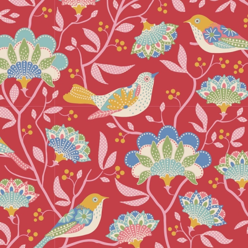 Tilda Patchwork Stoff Baumwolle - Jubilee - Bird Tree Red